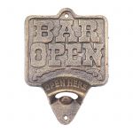 Cast Iron "BAR OPEN" 155mm Bottle Opener Perfect Gift "MAN CAVE" Present